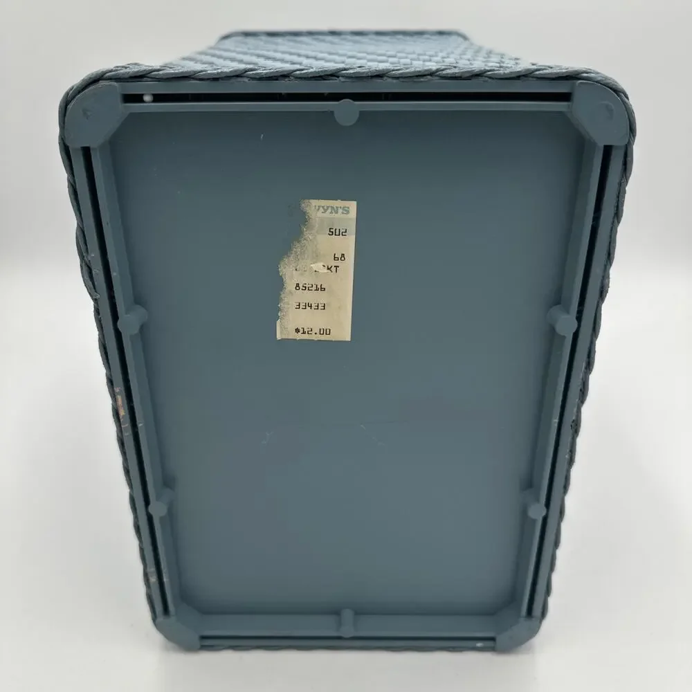 Vintage Mervyns Light Blue Plastic Basket Weave USA